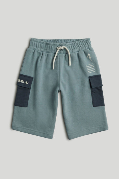 Jersey Cargo Shorts - Blue / 9-10 Years