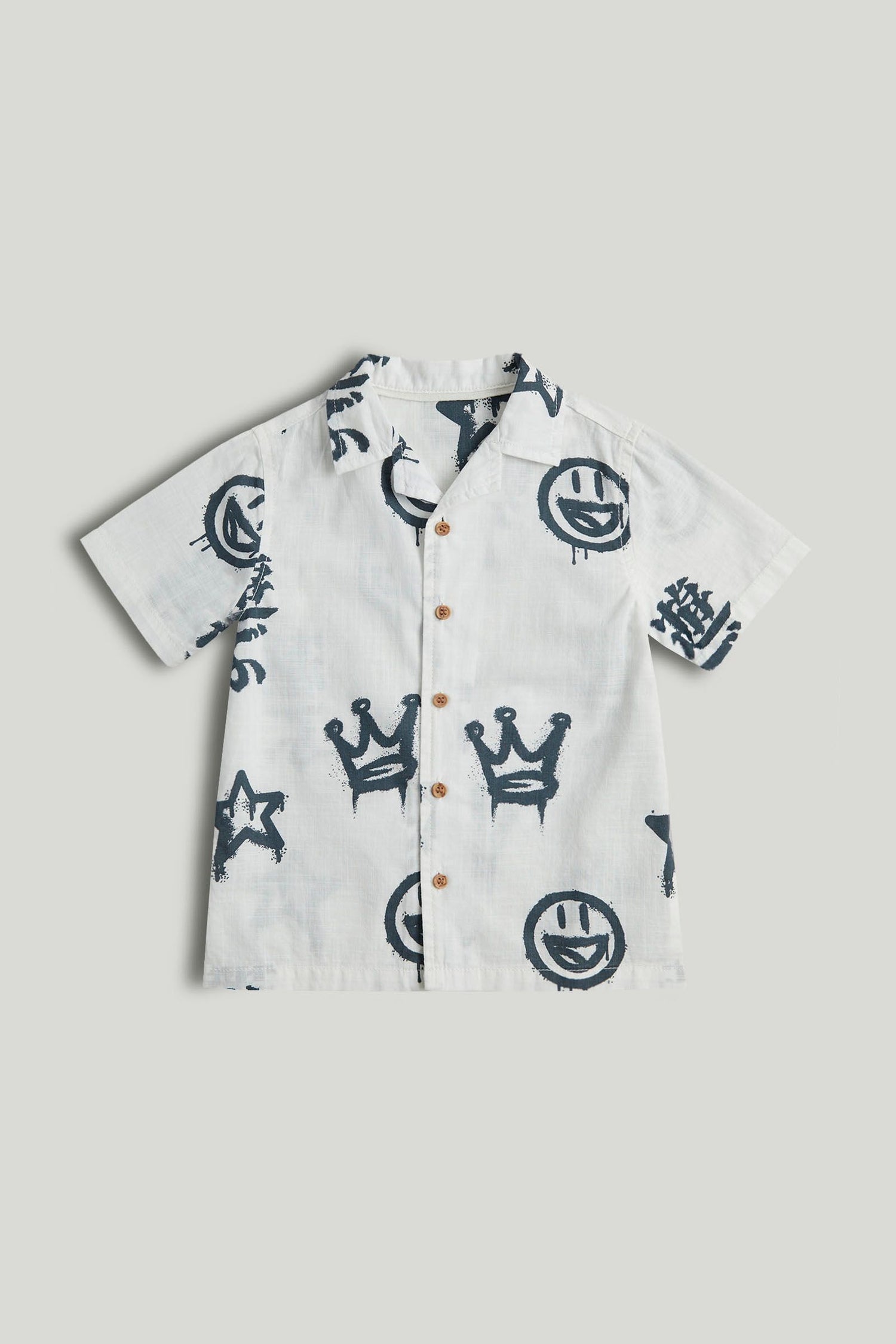 White Printed Shirt - White / 9-10 Years