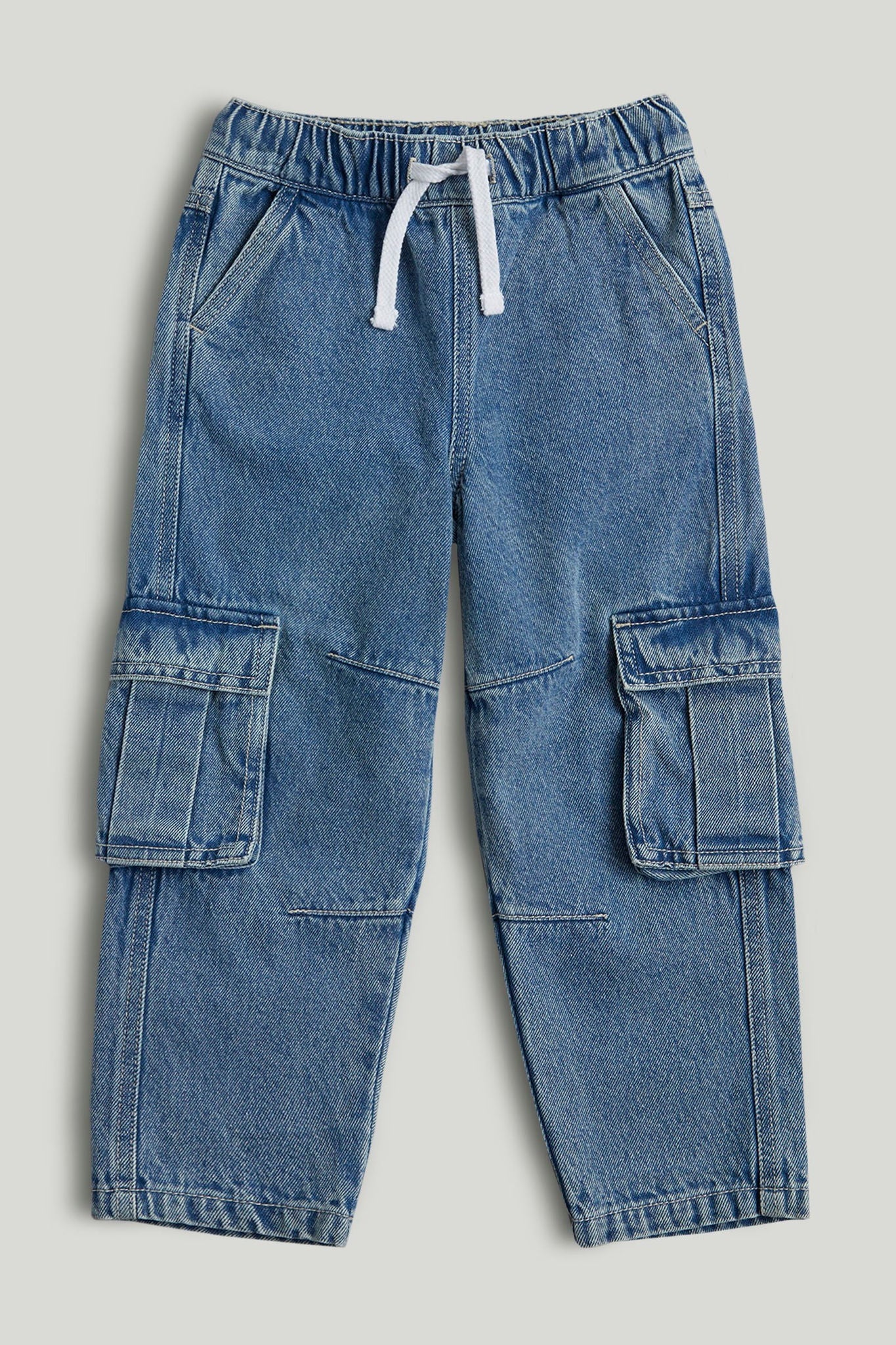 Denim Cargo Jeans - Blue / 9-10 Years