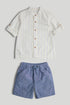 Striped Grandad Shirt and Shorts Outfit, 5 years to 10 years - Multi / 9-10 Years