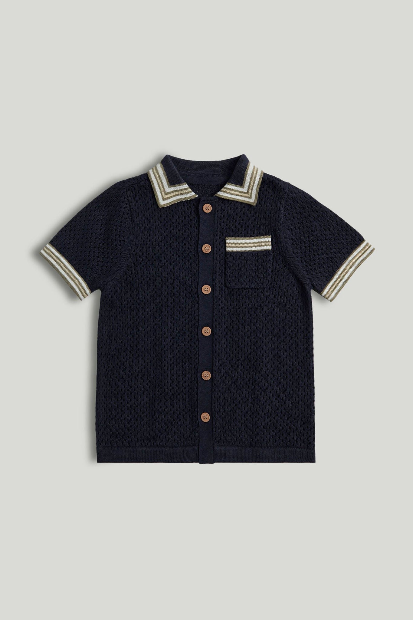 Navy Knitted Shirt - Navy / 18-24 Months
