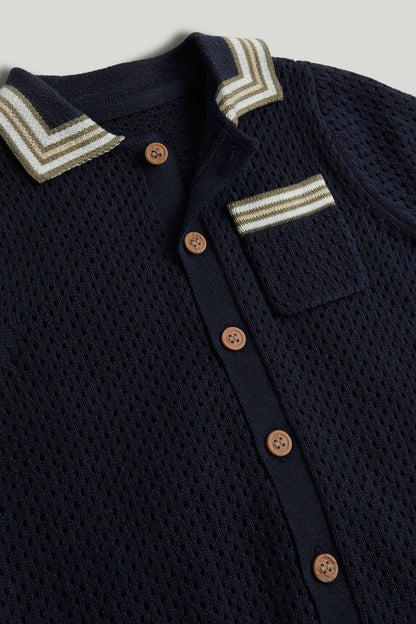 Navy Knitted Shirt