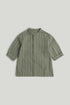 Green Striped Grandad Shirt - Khaki / 18-24 Months