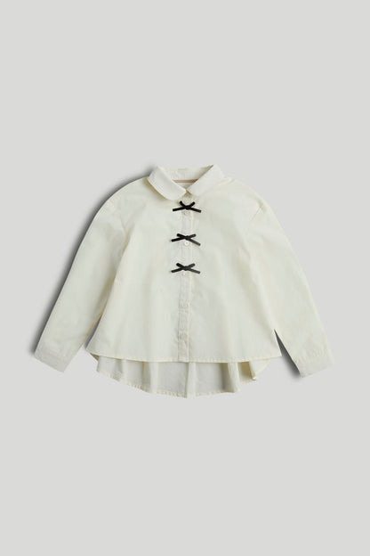 Cream Back Pleated Shirt - Cream / 12-18 Months