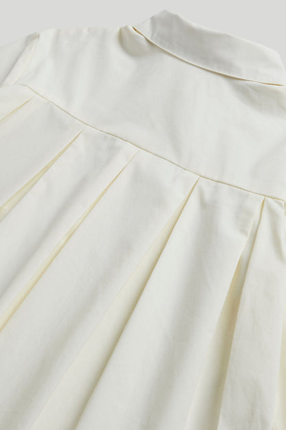 Cream Back Pleated Shirt