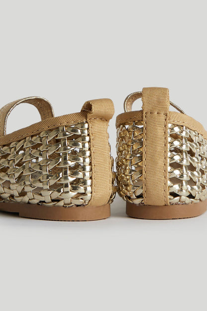 Gold Mesh Ballerina Shoes