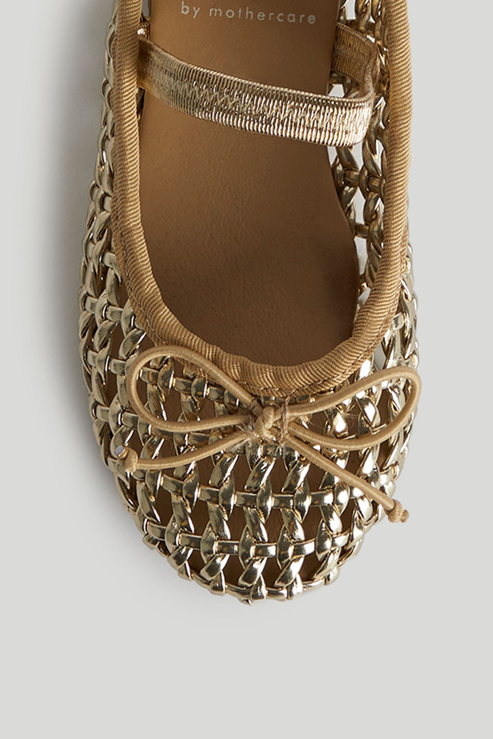 Gold Mesh Ballerina Shoes