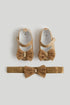 Gold Glitter Pram Shoes and Headband - Yellow / 12-18 Months