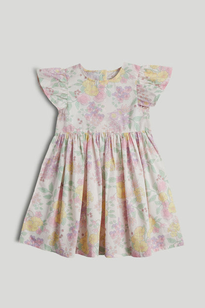 Floral Cotton Dress - Cream / 9-10 Years