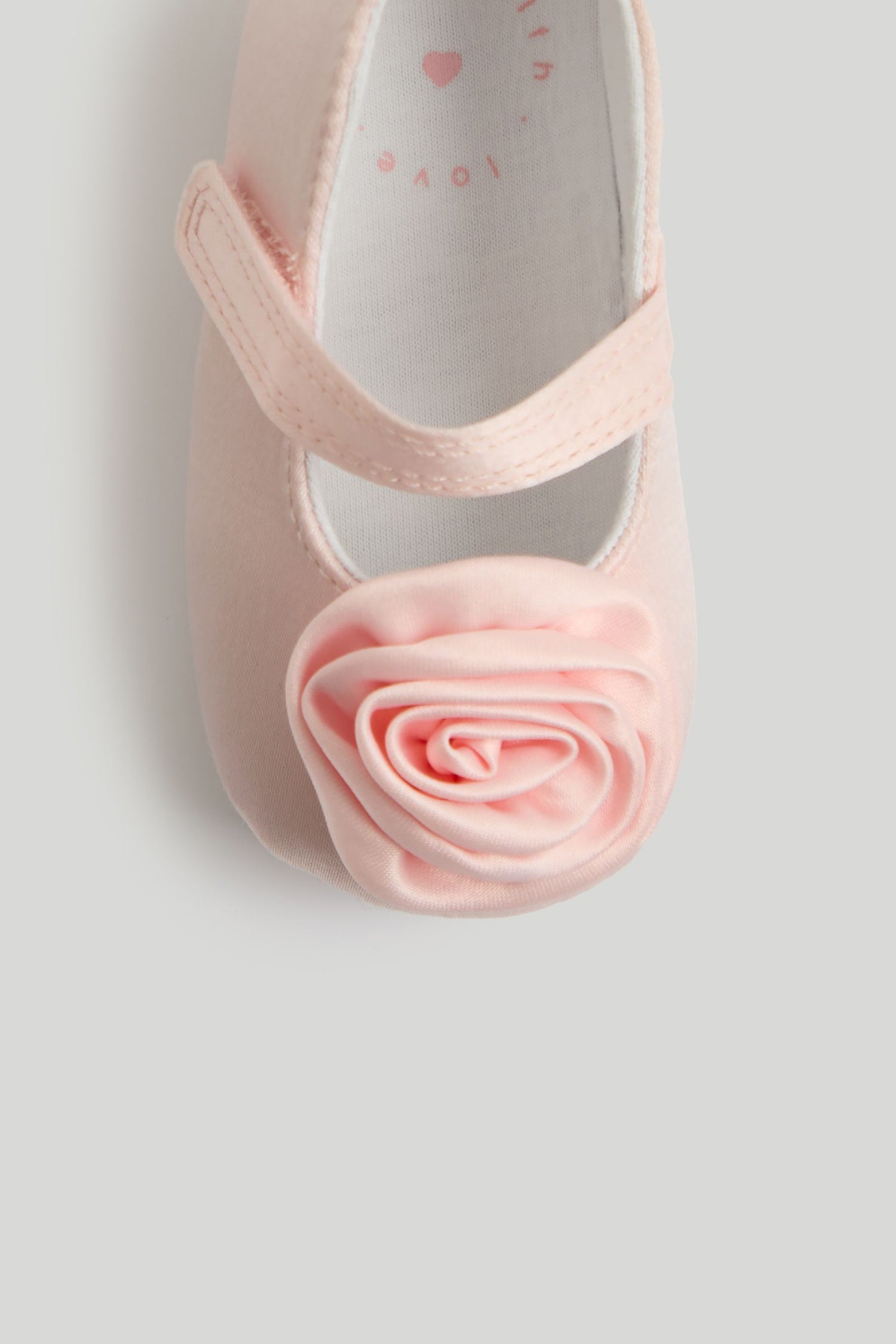 Pink Flower Pram Shoes