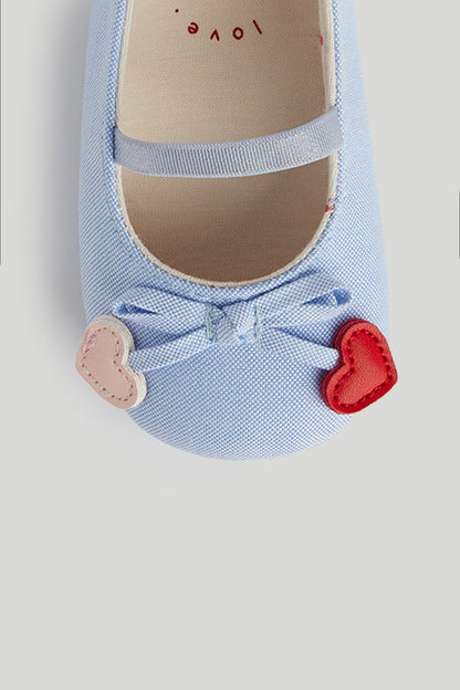 Denim Ballerina Pram Shoes