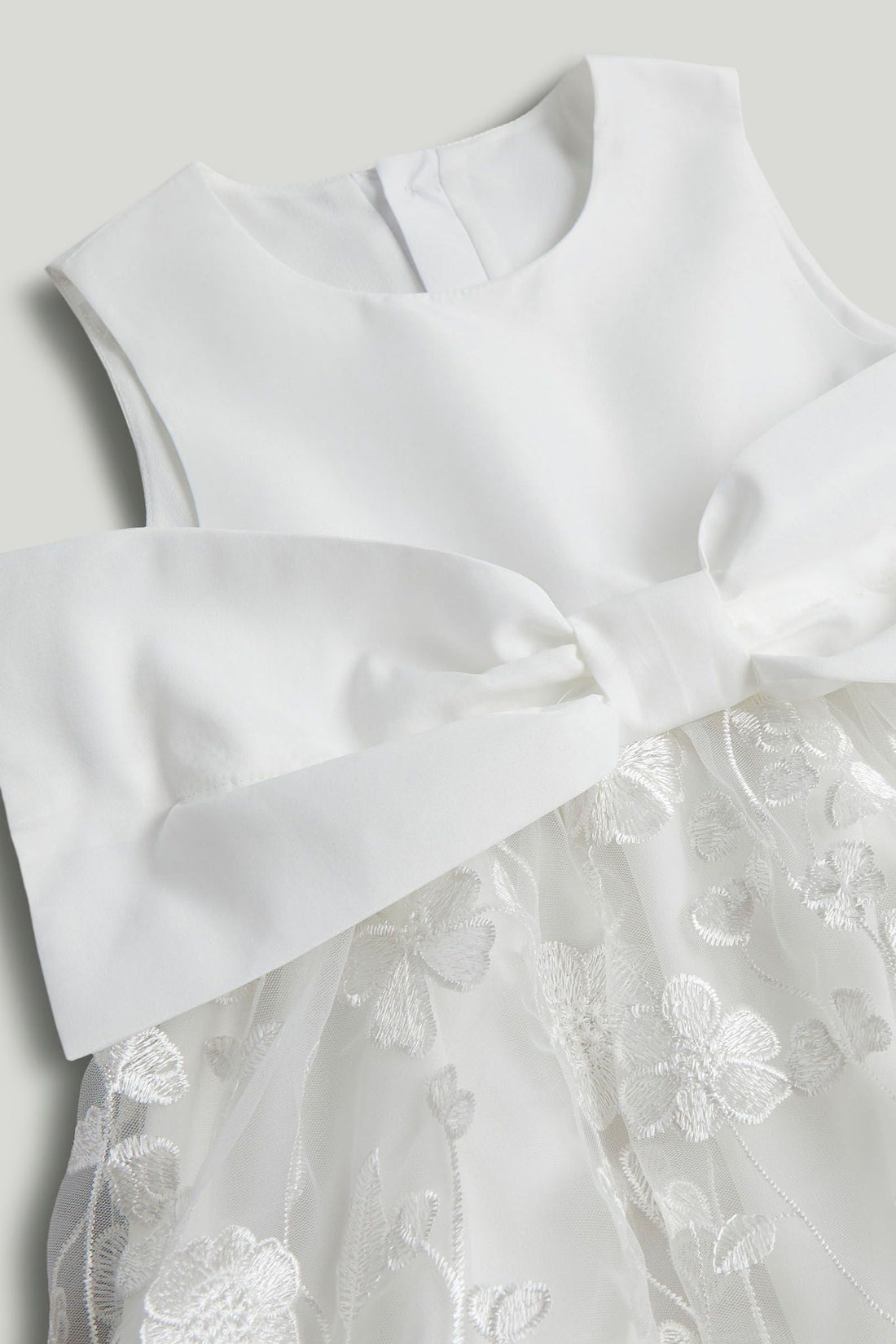 White Lace Bow Occasion Dress