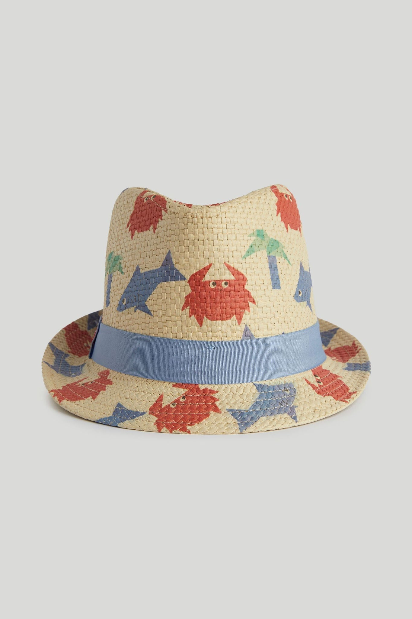 Straw Trilby Sun Hat - Multi / 1-3 Years