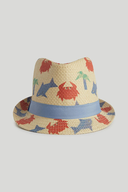 Straw Trilby Sun Hat - Multi / 1-3 Years