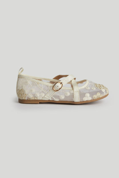 White Mesh Ballerina Shoes - White / 6.5-7.5 Years