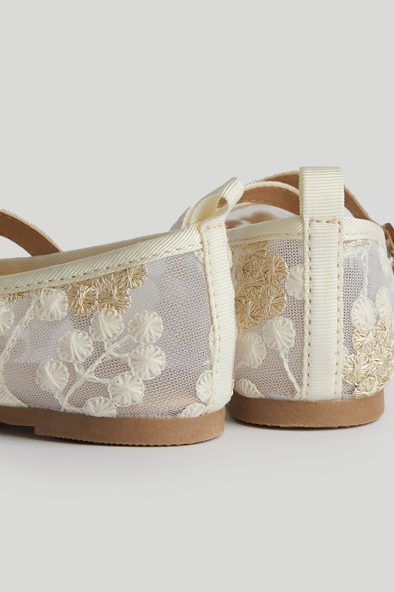 White Mesh Ballerina Shoes