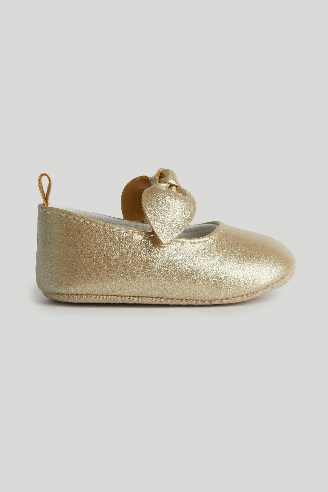 Gold Ballerina Pram Shoes - Yellow / 9-12 Months