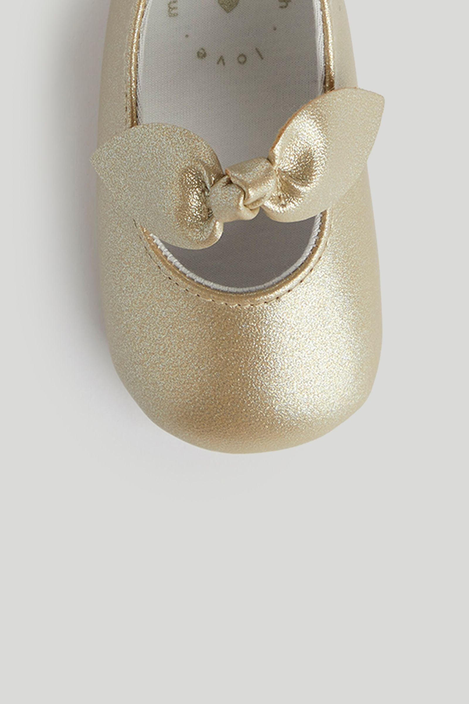 Gold Ballerina Pram Shoes