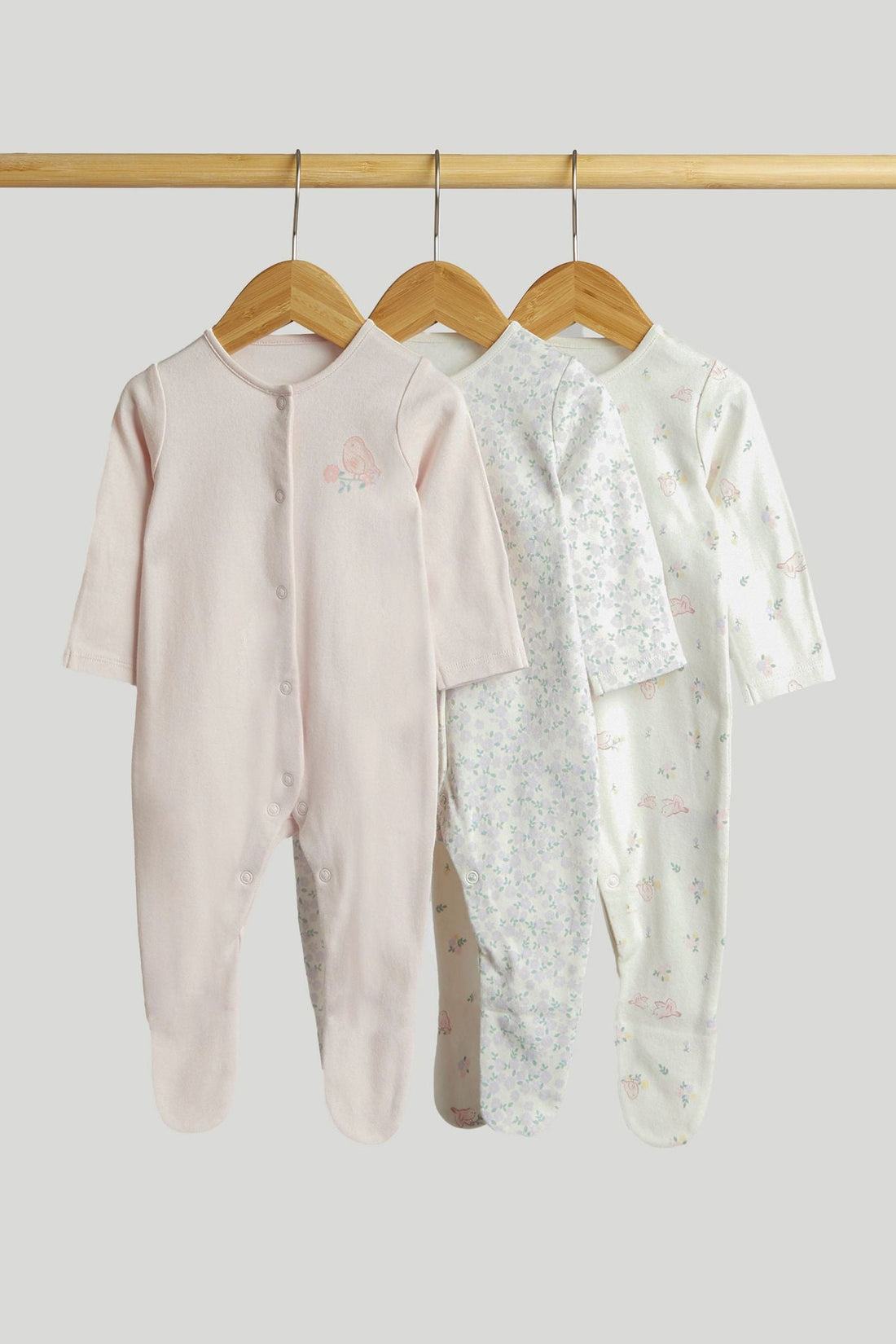 3 Pack Little Bird Sleepsuits - Multi / Up to 1 Month