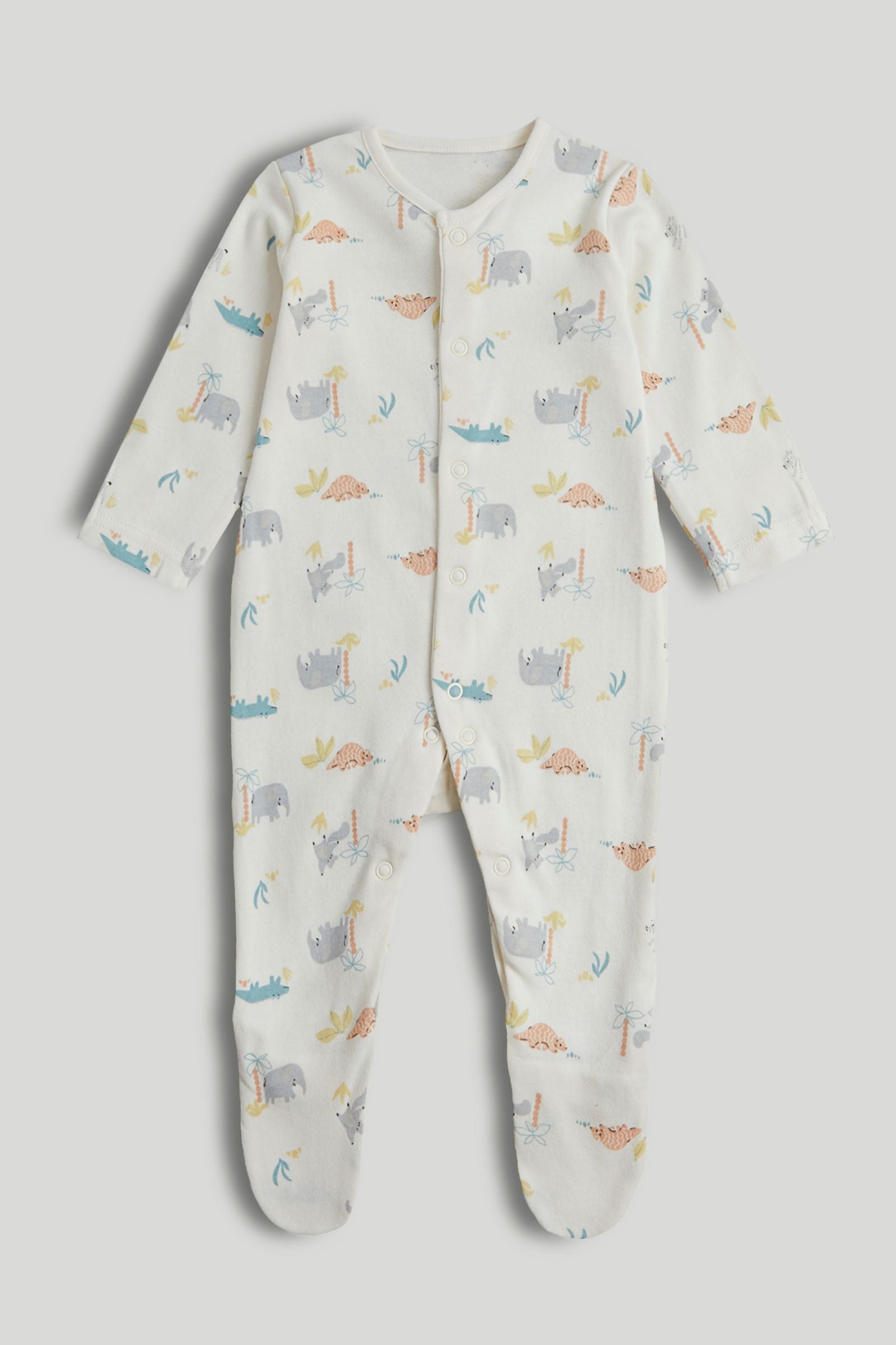 3 Pack Animals Sleepsuits