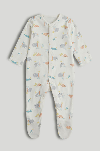 3 Pack Animals Sleepsuits