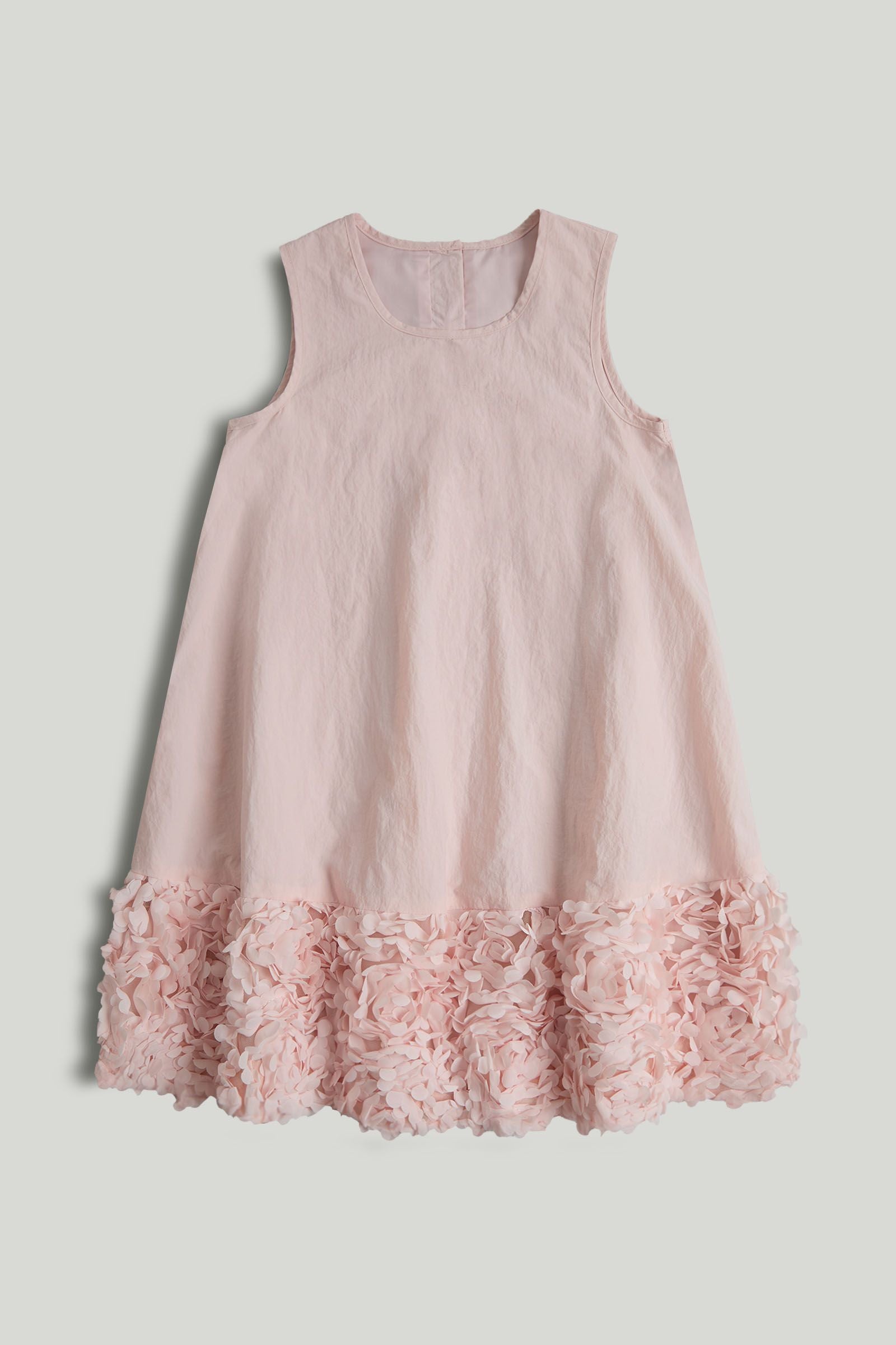 Pink Flower Hem Occasion Dress - Light Purple / 9-10 Years