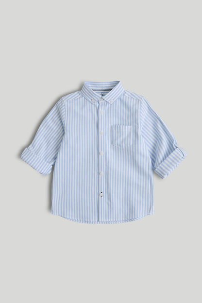 Blue Striped Oxford Shirt, 5 years to 10 years - Multi / 9-10 Years