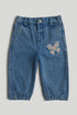 Barrel-Leg Denim Jeans - Blue / 12-18 Months