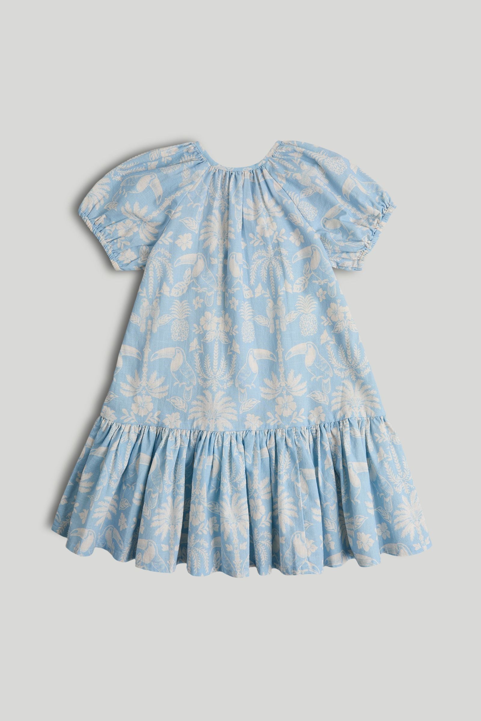 Blue Cotton Dress - Blue / 9-10 Years
