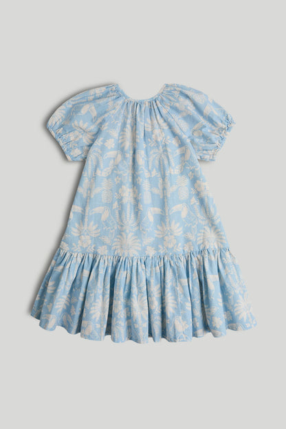 Blue Cotton Dress - Blue / 9-10 Years