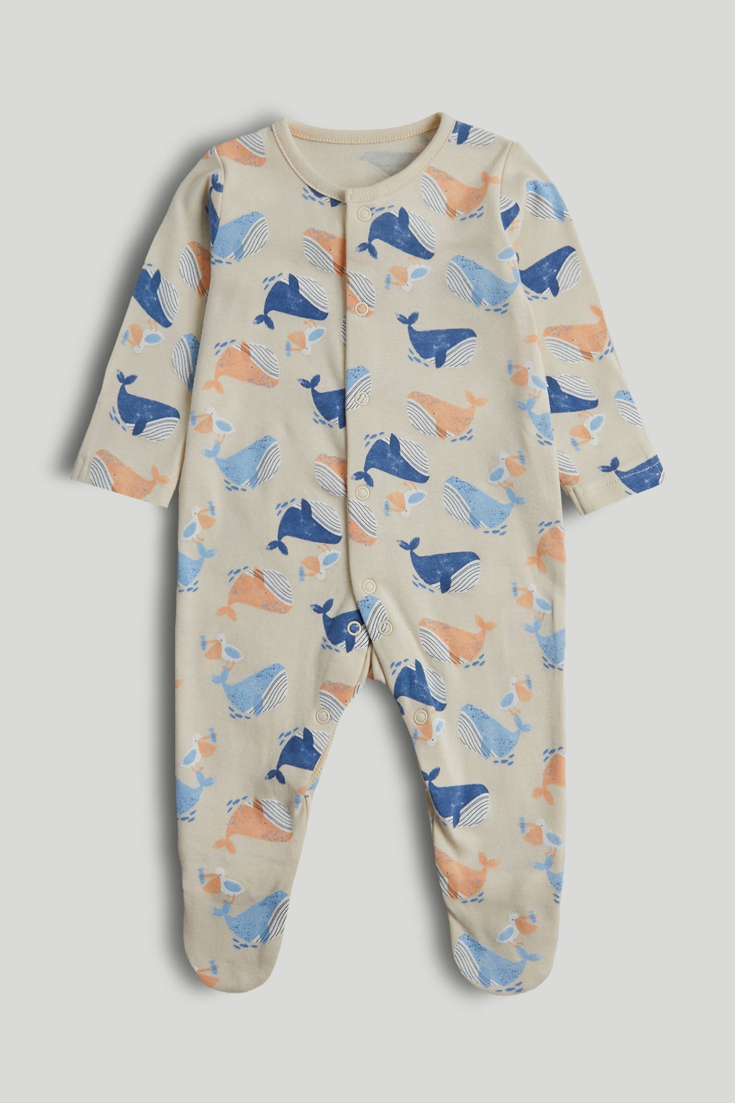 3 Pack Whale Sleepsuits
