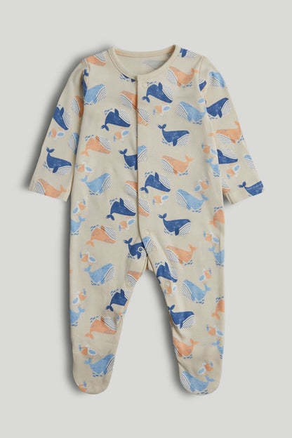 3 Pack Whale Sleepsuits