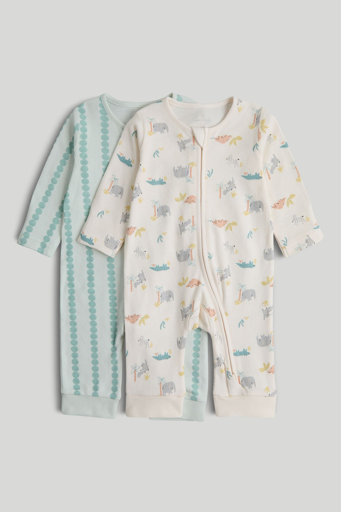 2 Pack Footless Zip-Up Sleepsuits - Multi / Up to 1 Month