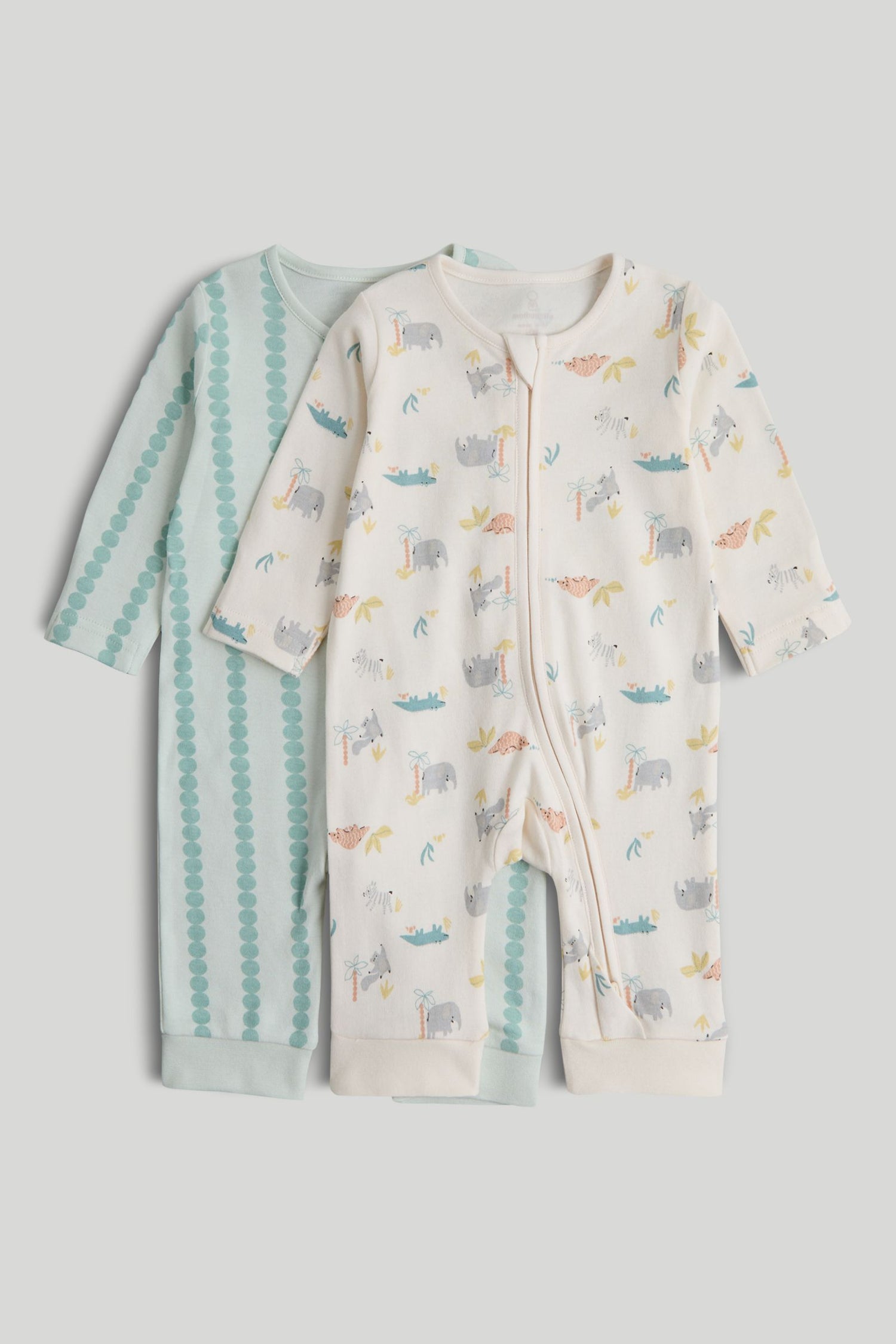2 Pack Footless Zip-Up Sleepsuits - Multi / Up to 1 Month