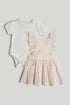 My First Pinny Dress and Bodysuit Outfit - Light Pink / Up to 1 Month
