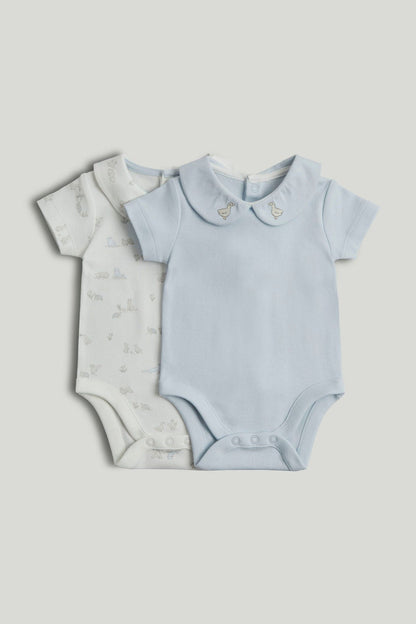2 Pack My First Blue Bodysuits - Green / 12-18 Months