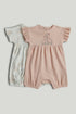 2 Pack Safari Rompers - Cream / 12-18 Months