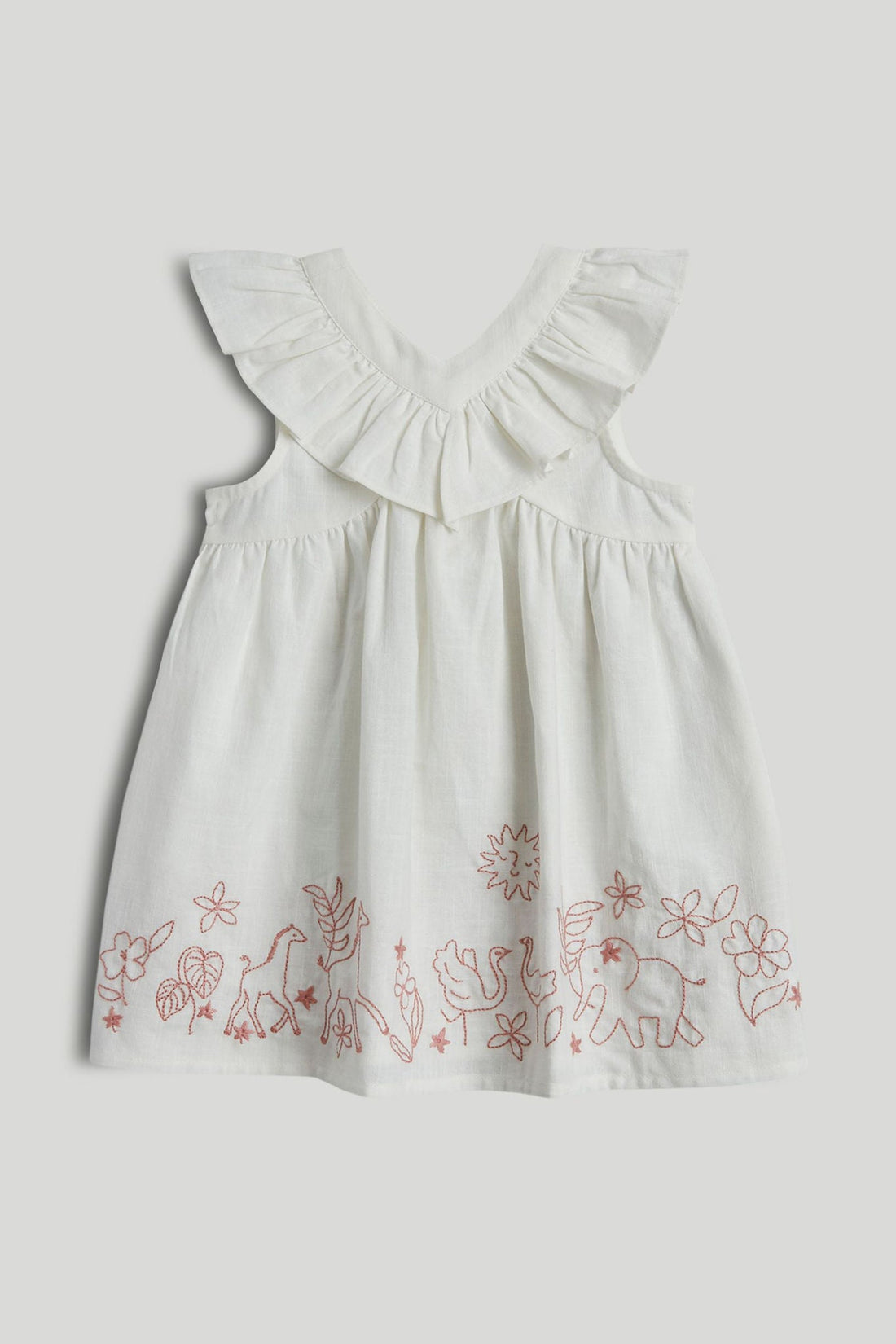Safari Cotton Dress - Cream / 12-18 Months