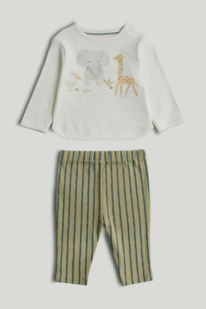 Safari T-Shirt and Trousers Outfit - Multi / Up to 1 Month