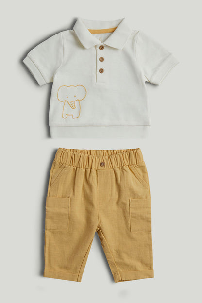 Polo Shirt and Trousers Outfit - Multi / Up to 1 Month