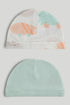 2 Pack Cotton Baby Hats - Multicolor / 6-12 Months