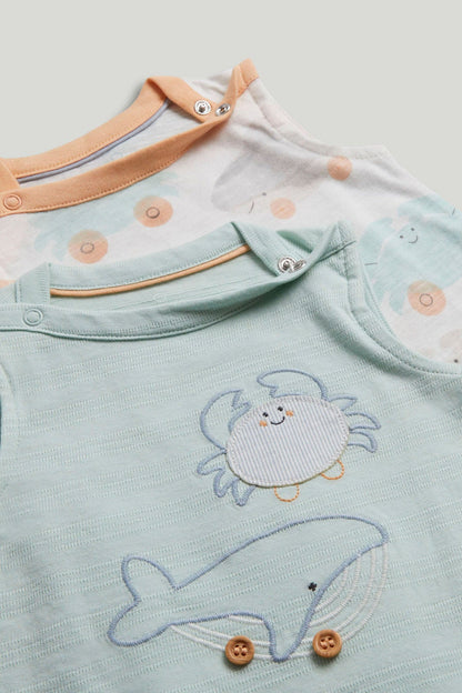 2 Pack Animal Rompers