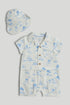 Summer Tides Romper and Hat Outfit - Beige / Up to 1 Month