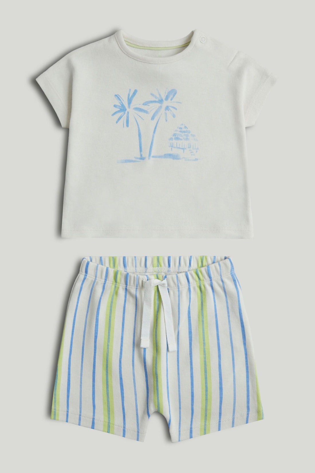 Summer T-Shirt and Shorts Outfit - Multicolor / 12-18 Months
