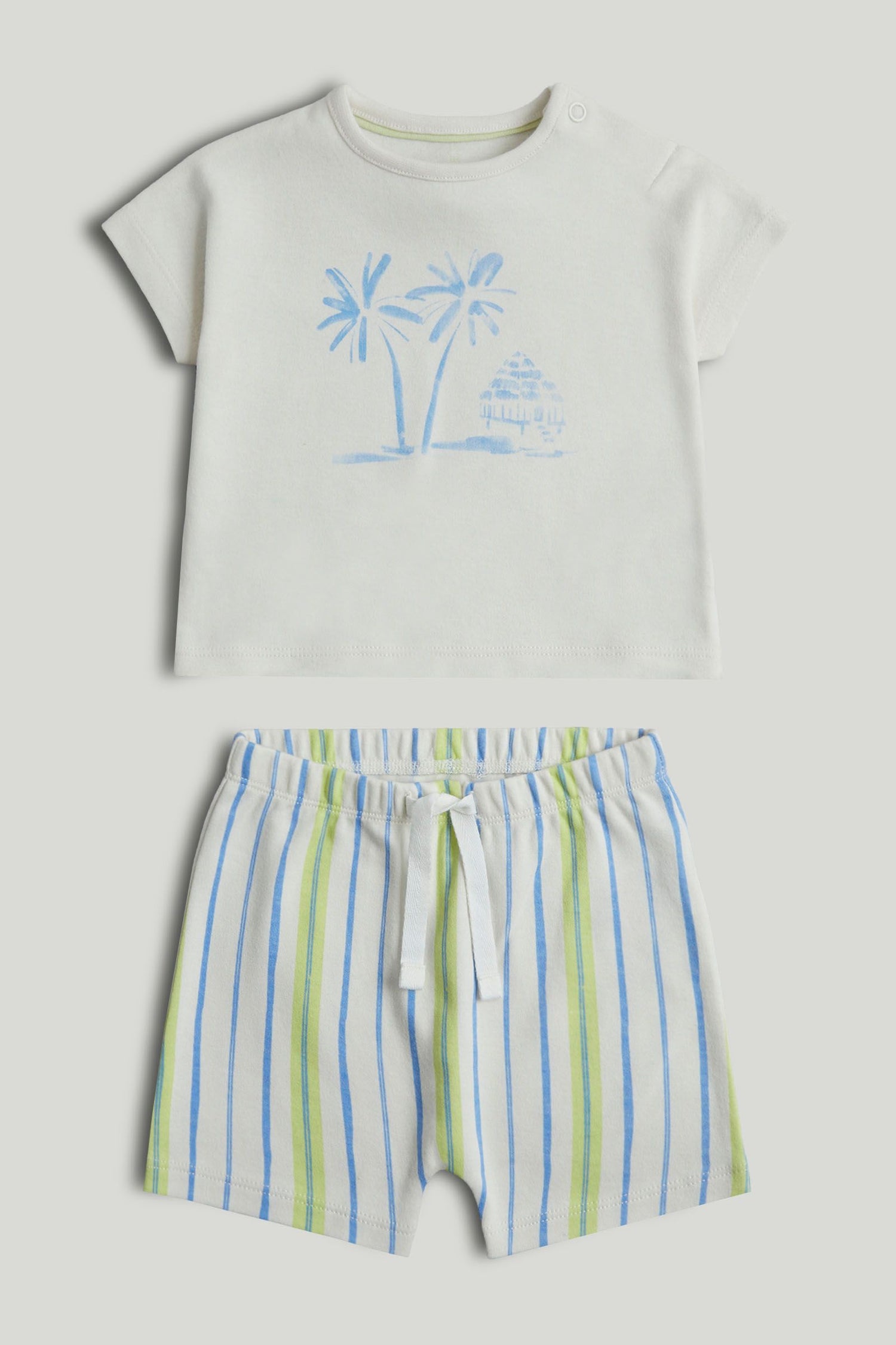 Summer T-Shirt and Shorts Outfit - Multicolor / 12-18 Months