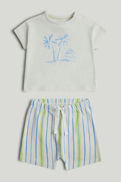 Summer T-Shirt and Shorts Outfit - Multicolor / 12-18 Months