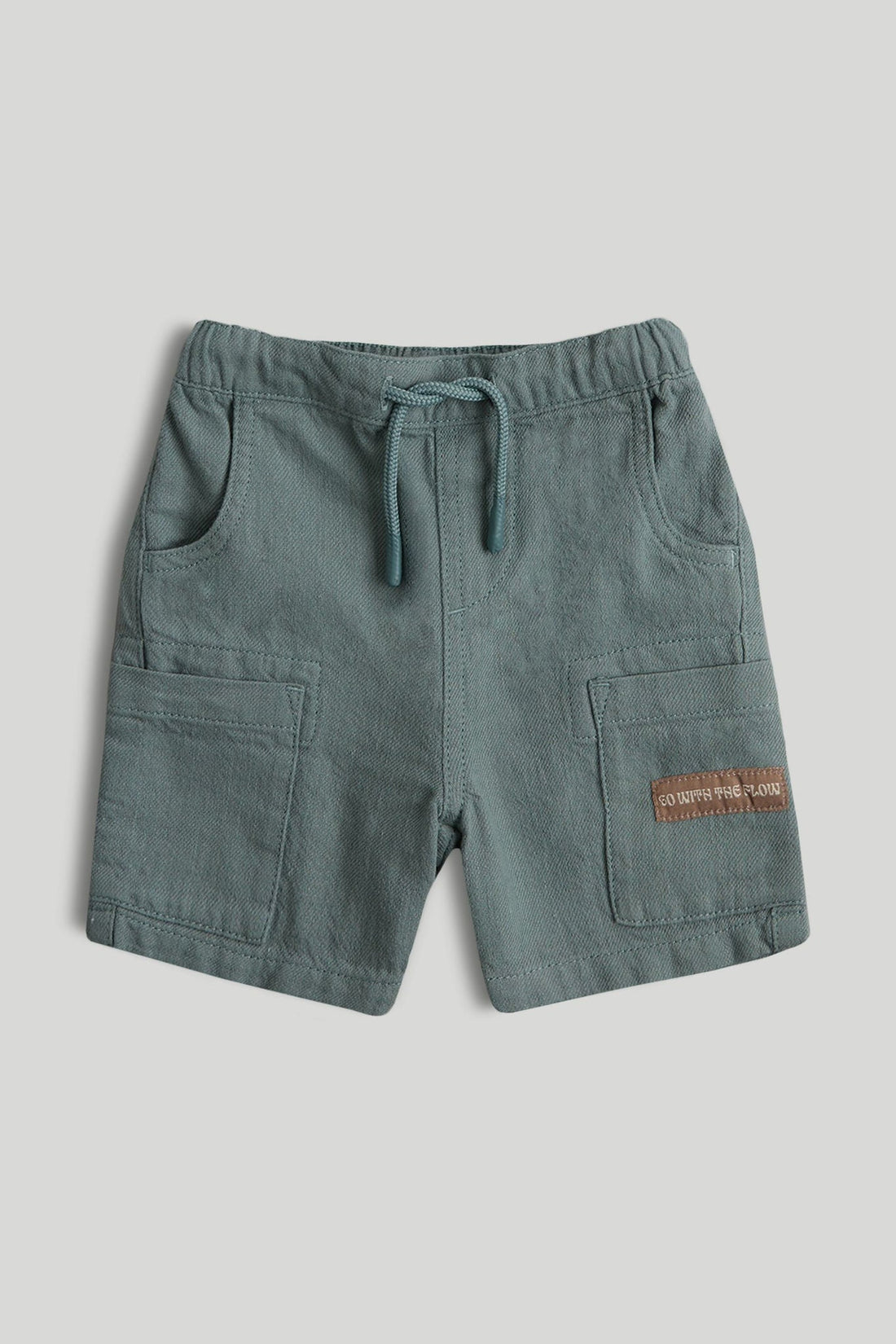Blue Linen-Look Shorts - Blue / 12-18 Months