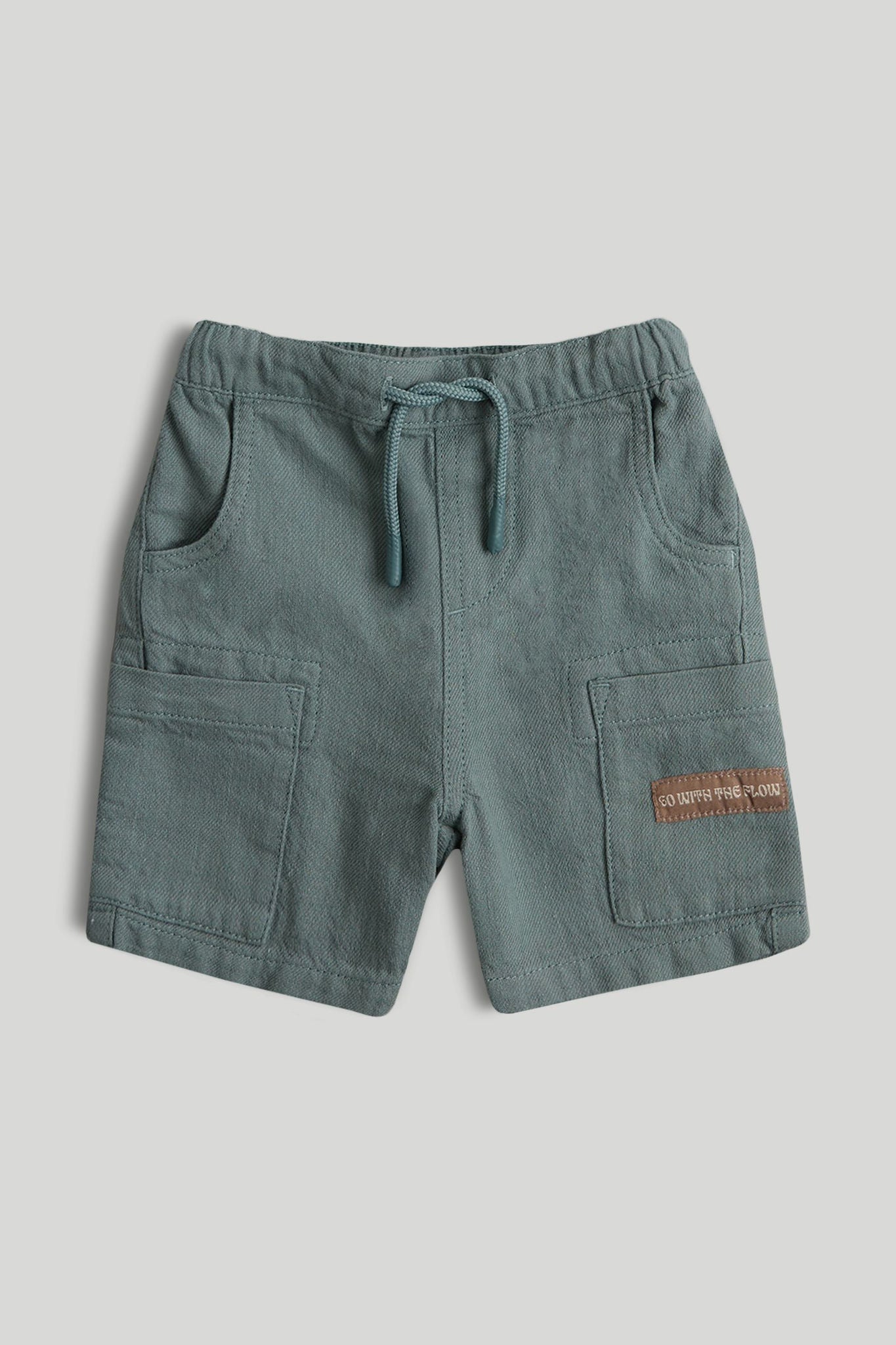 Blue Linen-Look Shorts - Blue / 12-18 Months