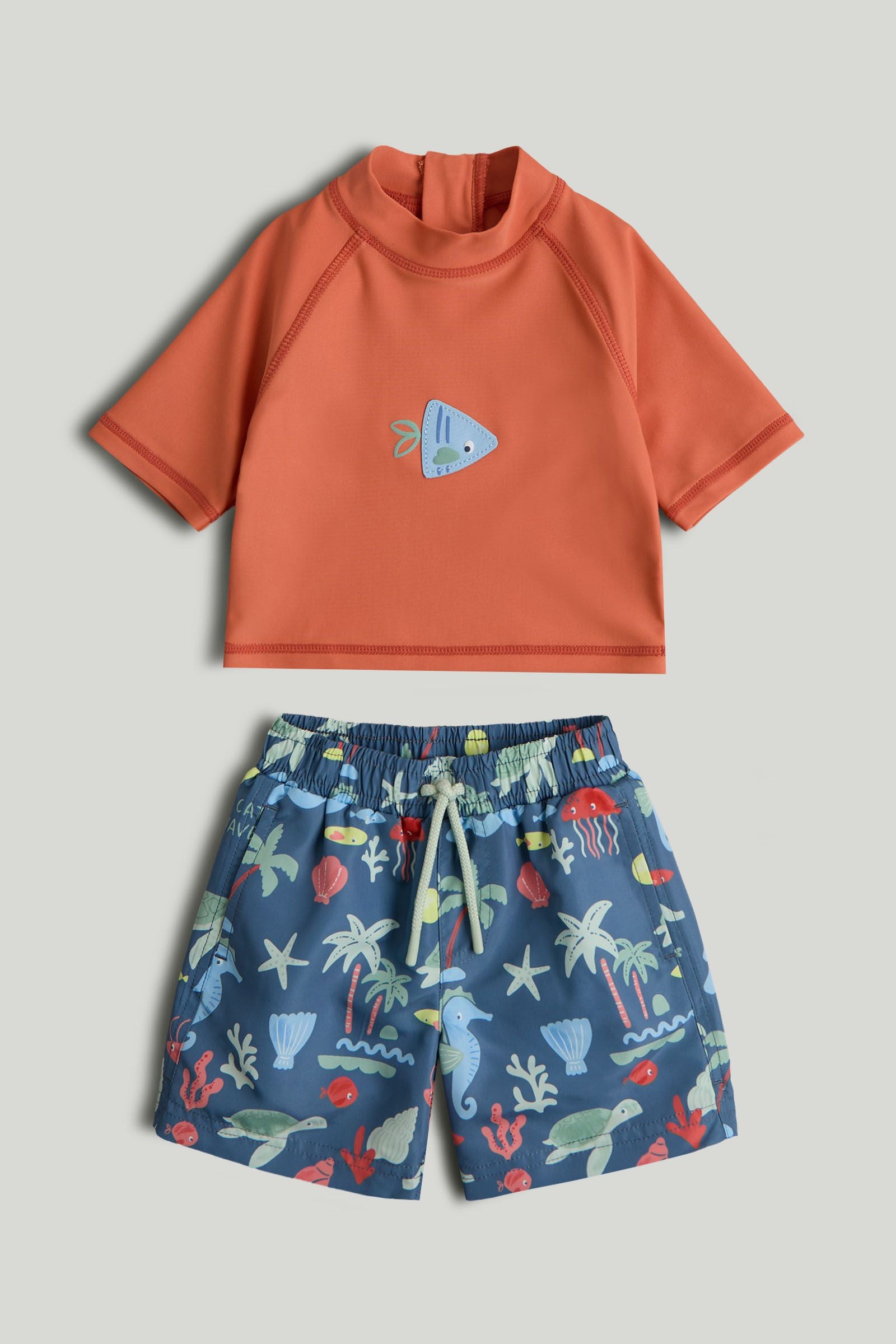 Sunsafe UPF50+ Rash Vest and Board Shorts Set - Multi / 12-18 Months