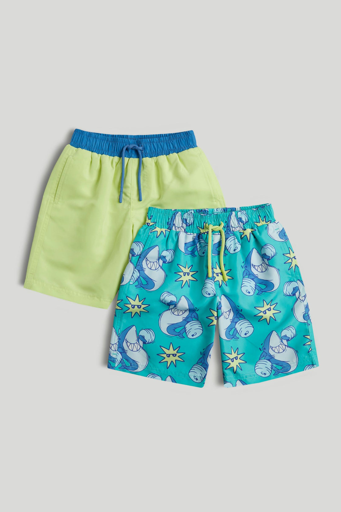 2 Pack Shark Swim Shorts - Multicolor / 9-10 Years